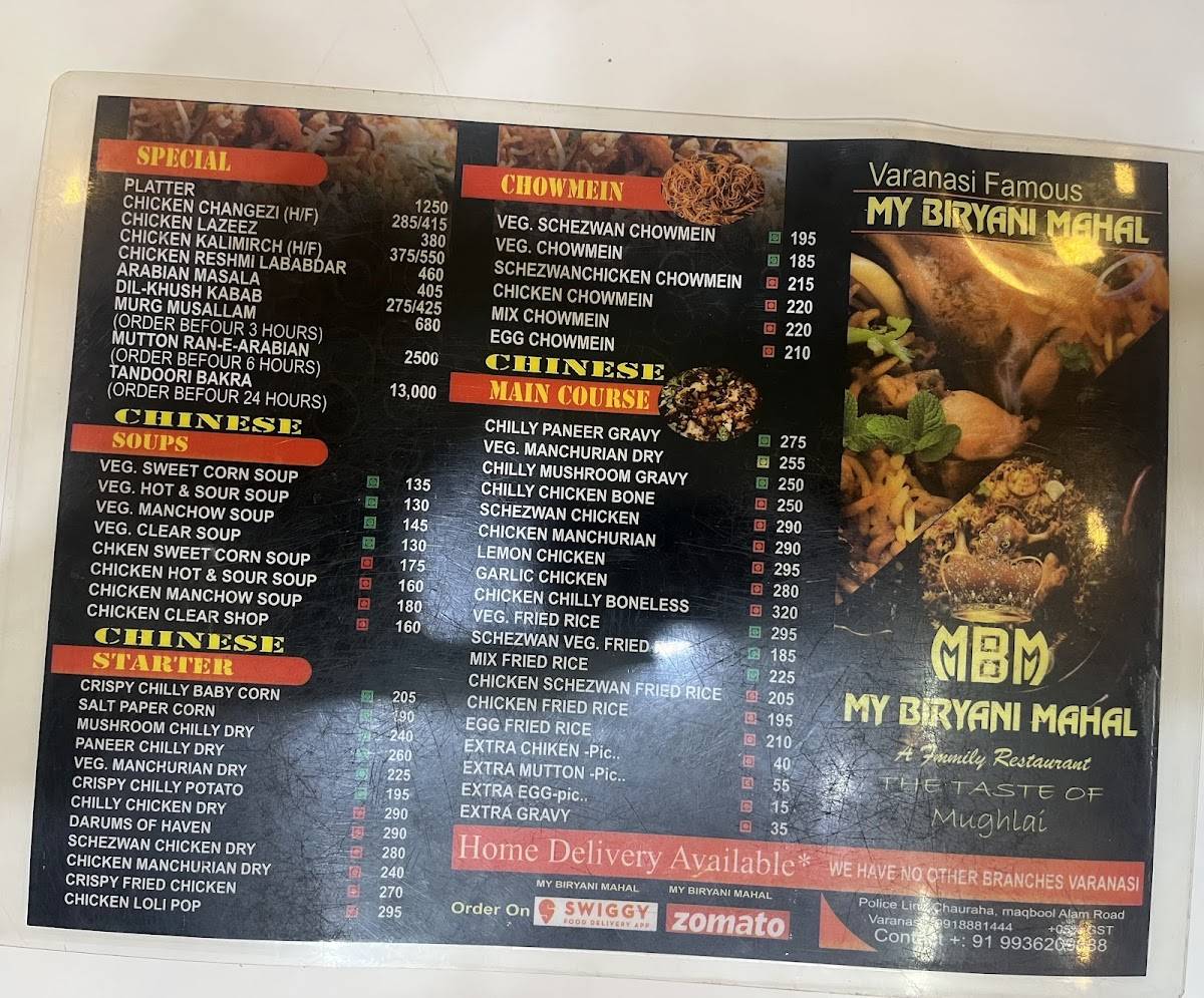 My Biryani Mahal A Family Restaurant menu