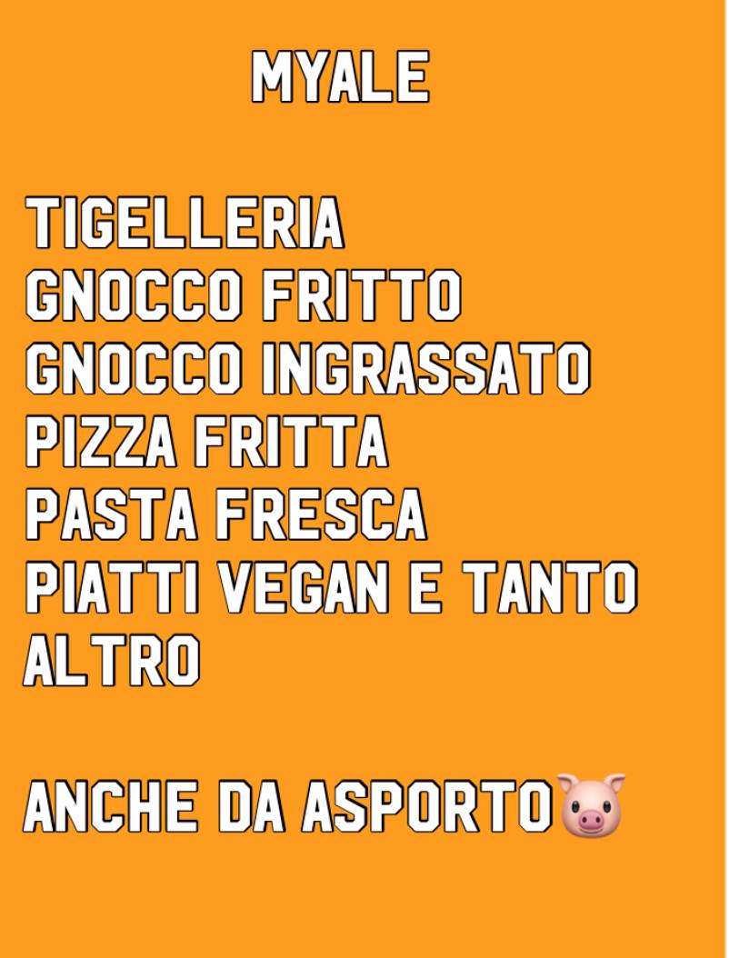 Menu di Myale in cucina (piazza Verdi 13) 