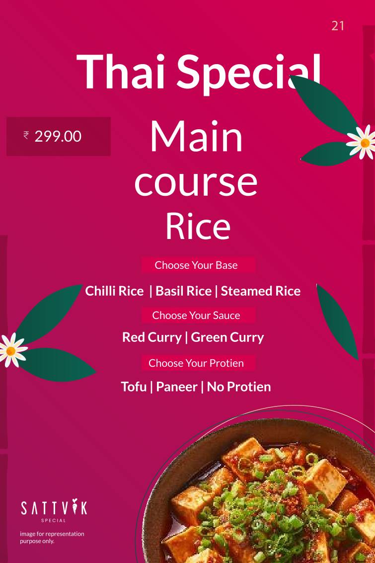 Sattvik - A Vegetarian Delight menu