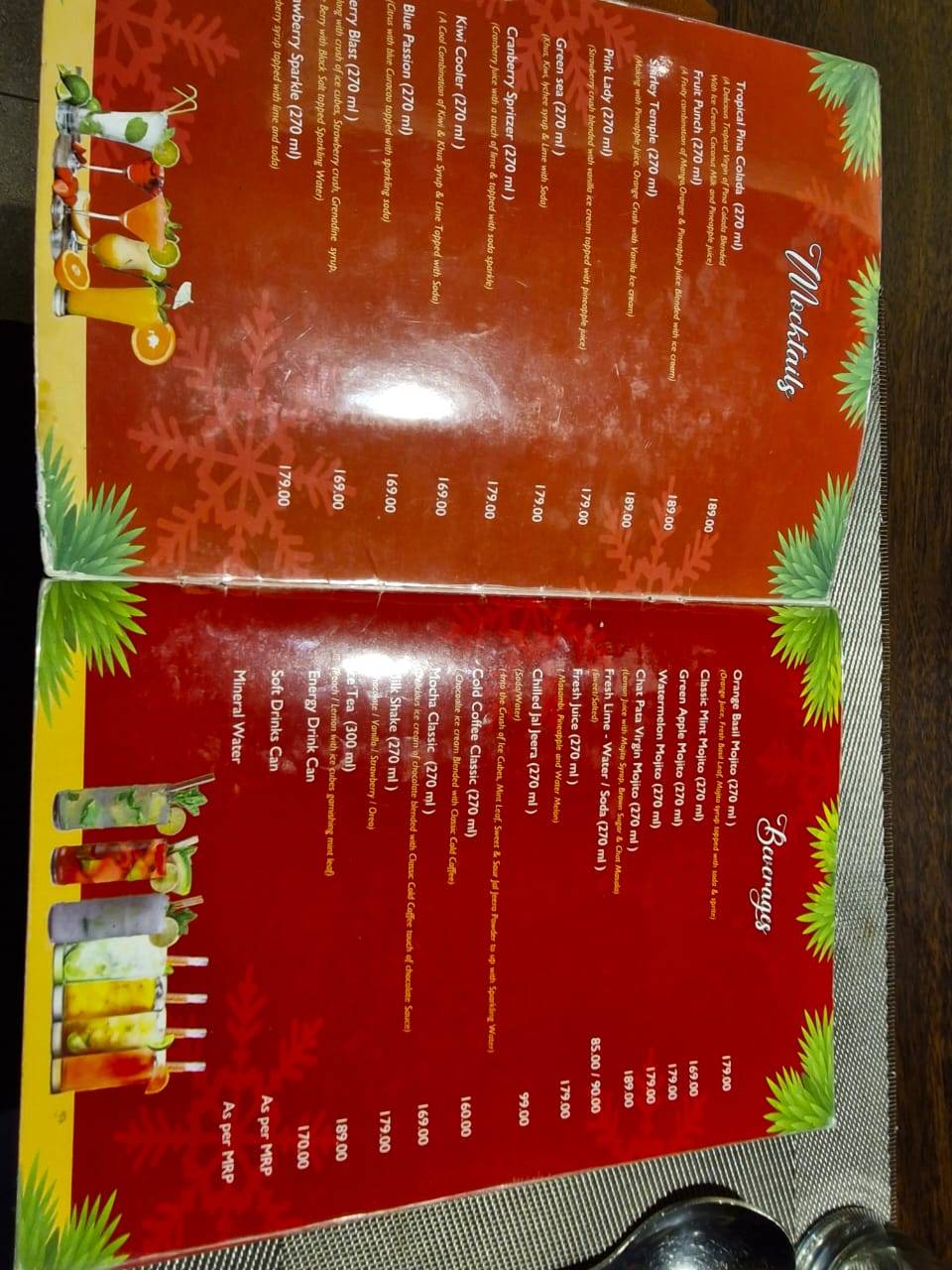 NRICH SPICE menu