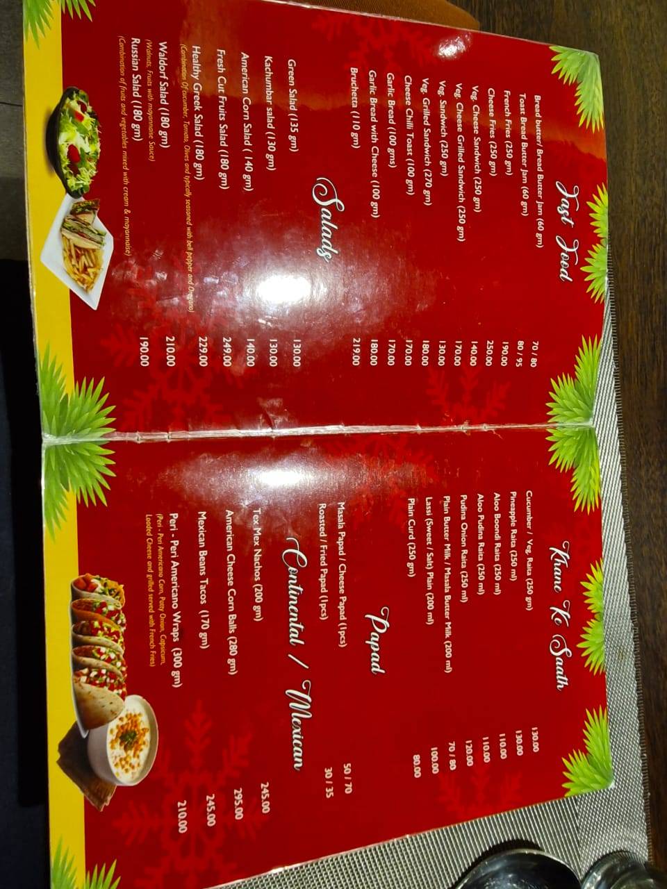 NRICH SPICE menu