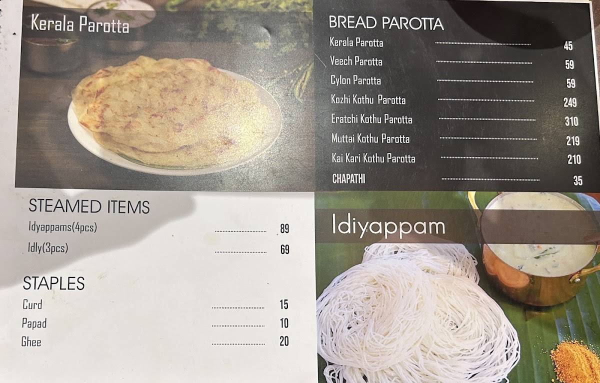 Naachiyar's menu