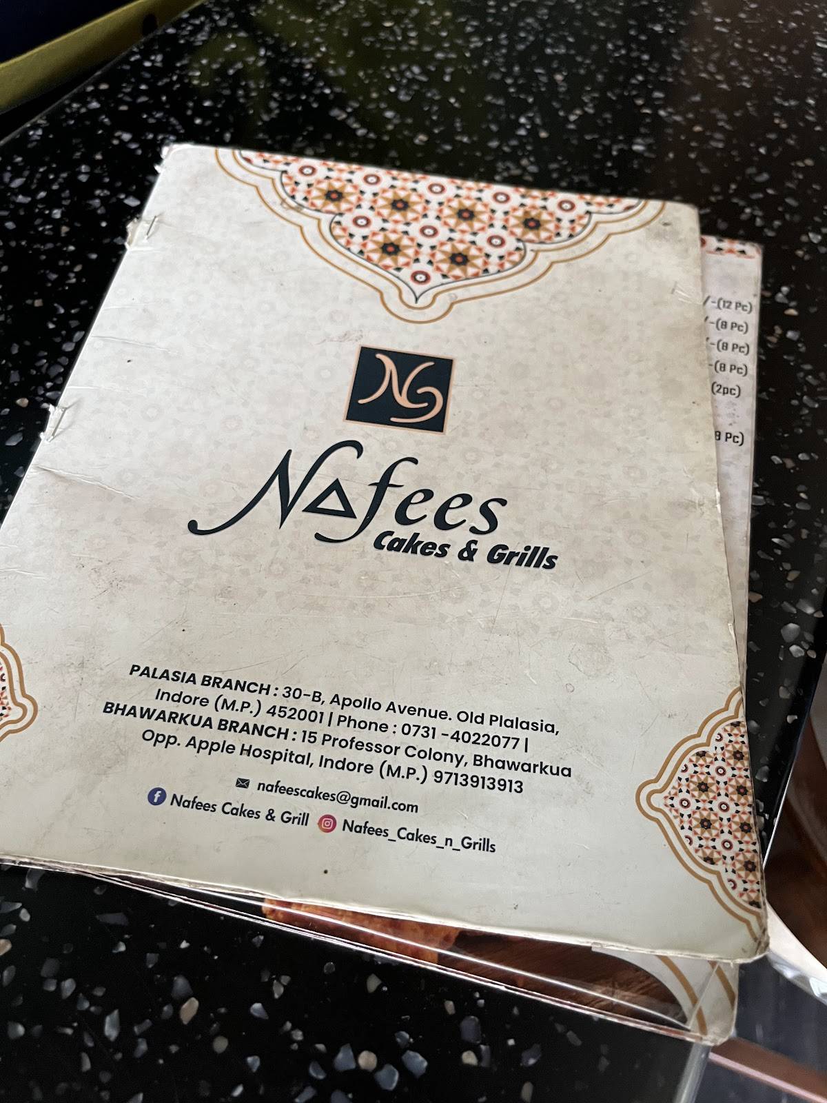 Nafees Restaurant, Tantiya Bheel Square menu