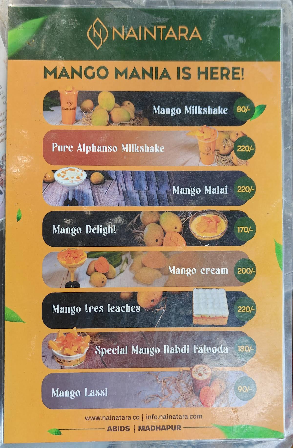 Naintara menu