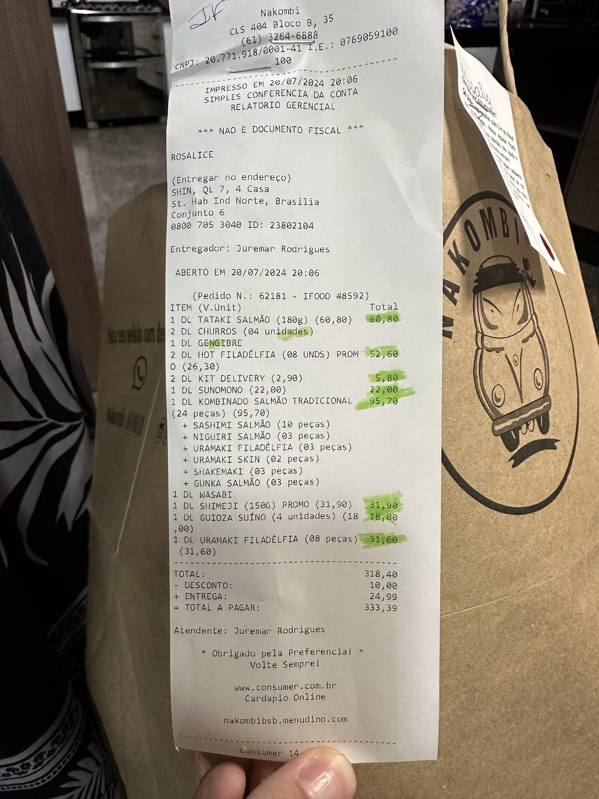 Nakombi - Restaurante Japonês, Delivery Sushi cardápio