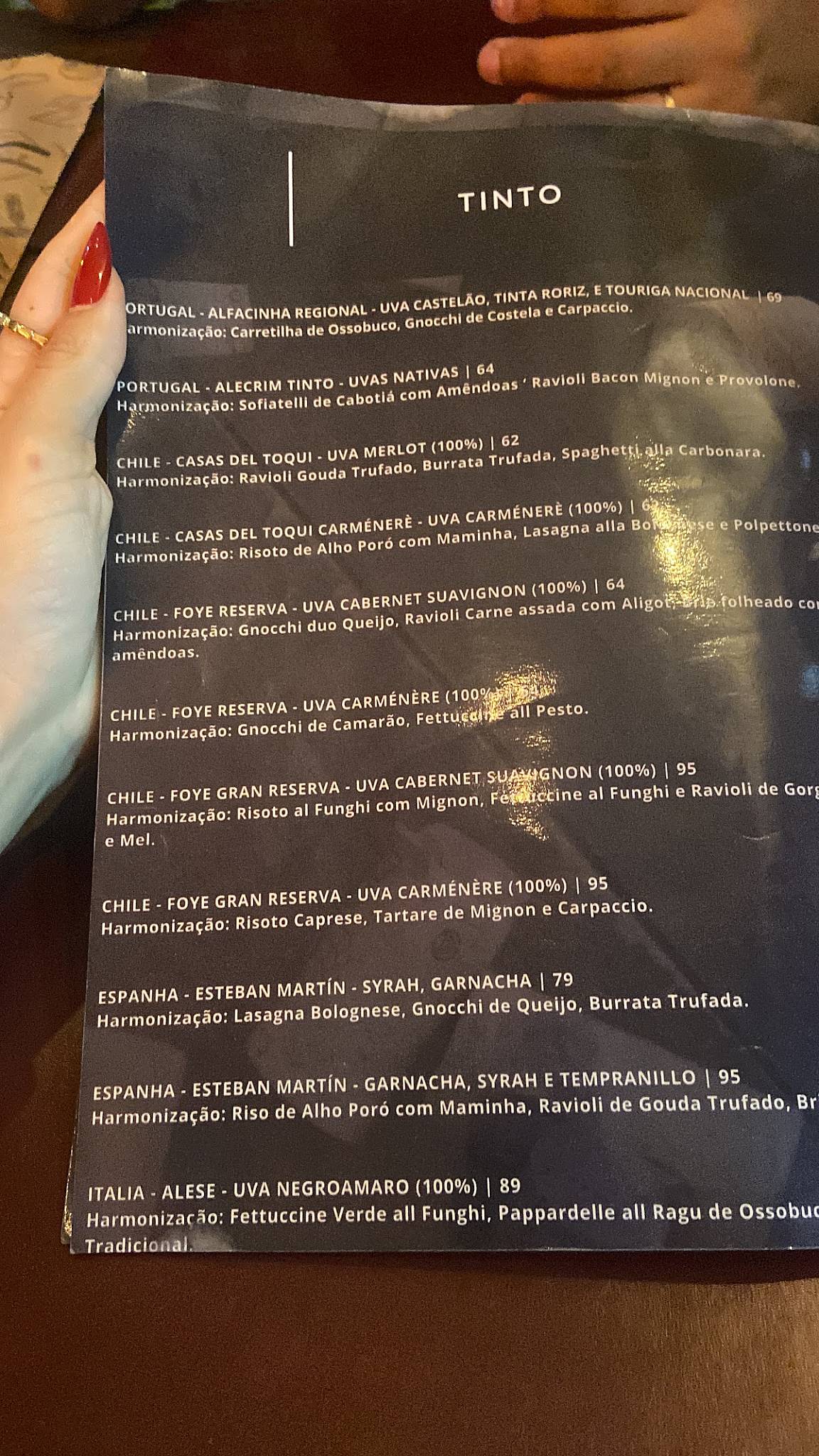 Nama Pastifício cardápio