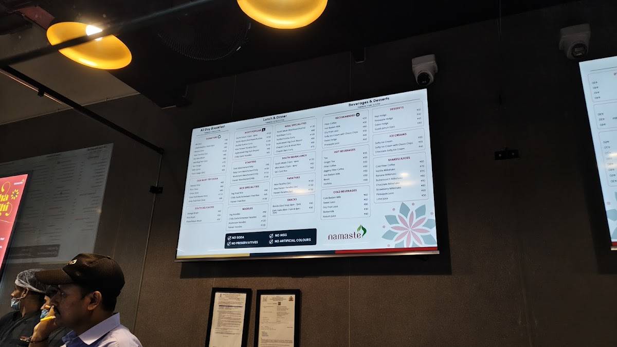 Namaste menu