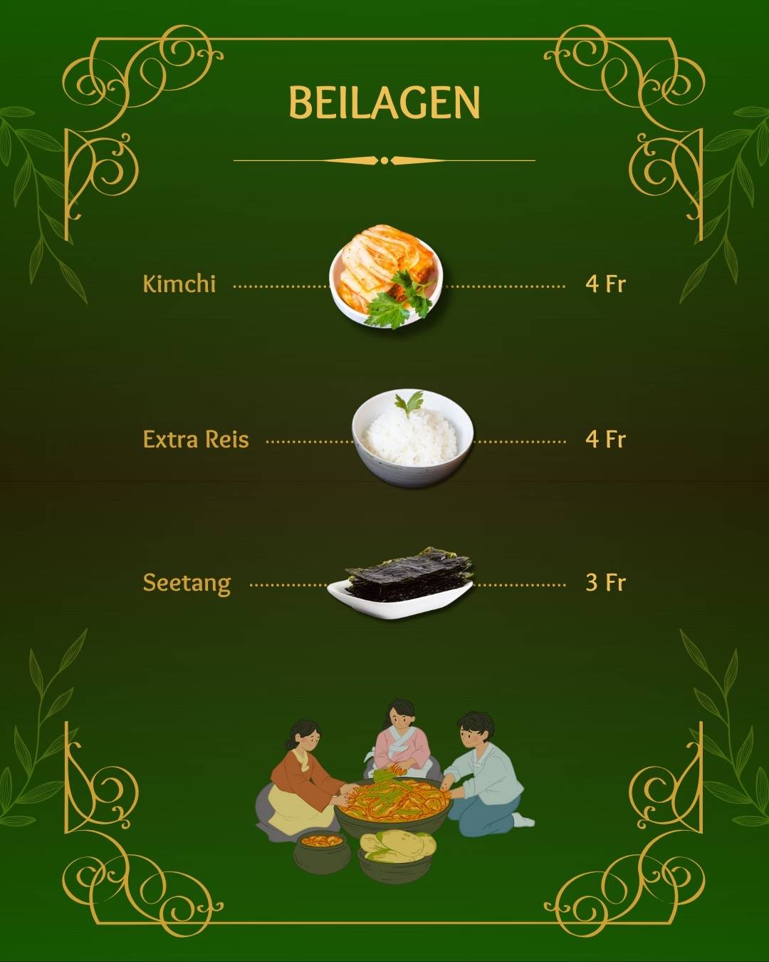 Menu di Namsan Restaurant 