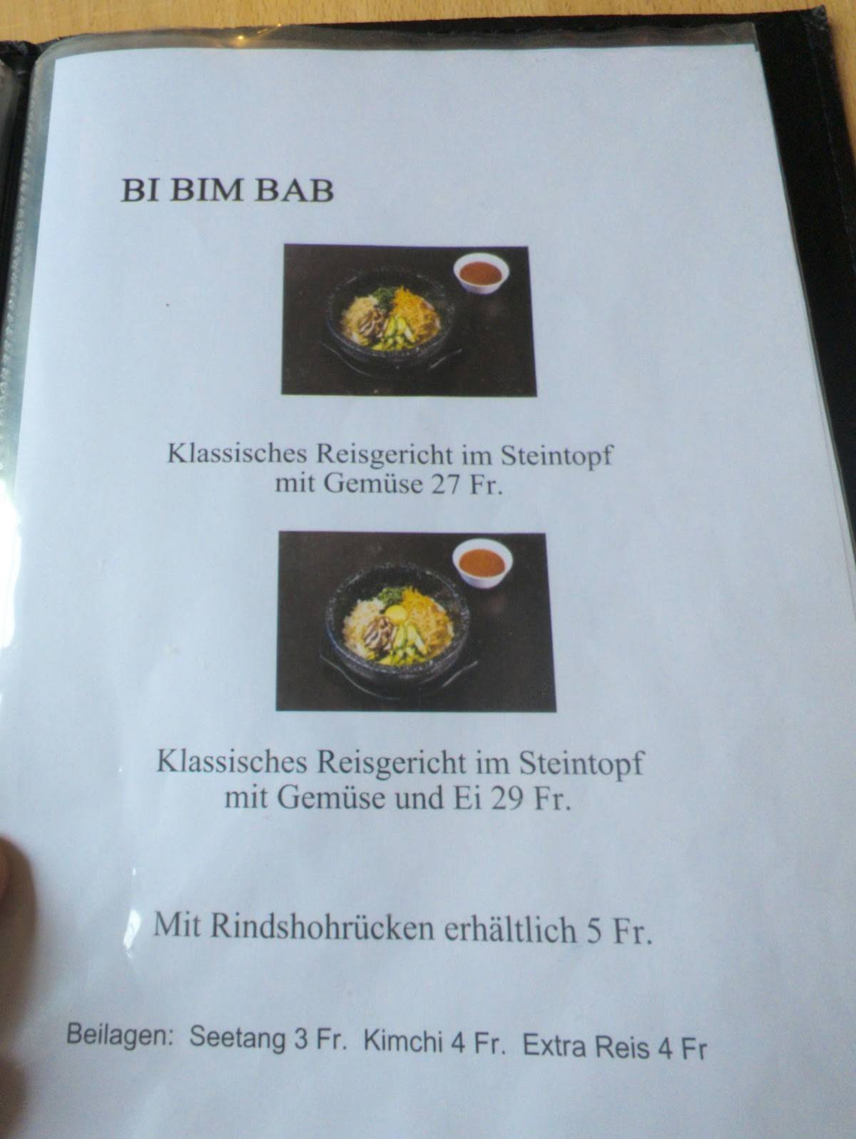 Menu di Namsan Restaurant 