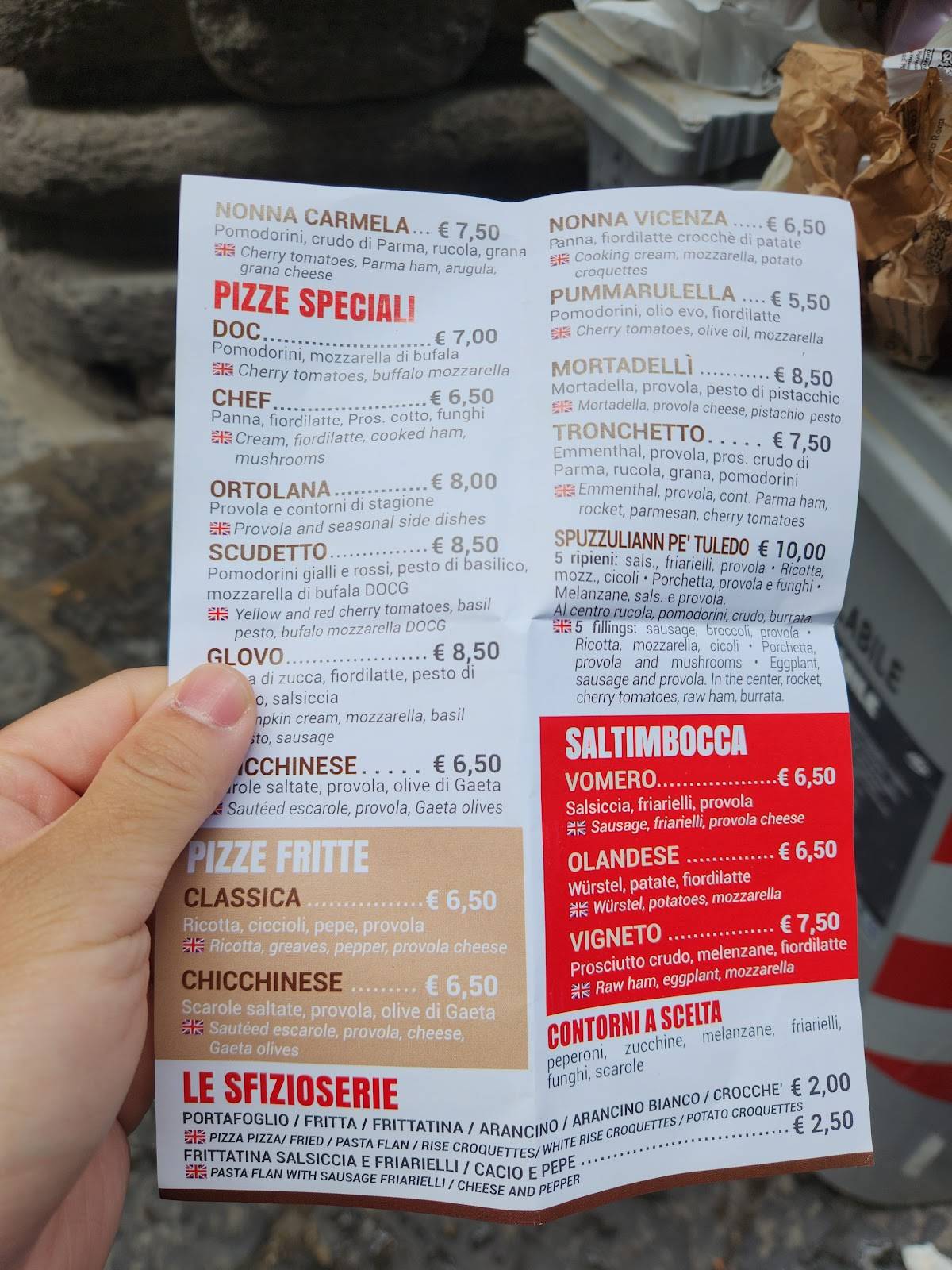 Menu di Spuzzuliann pé Tuledo 