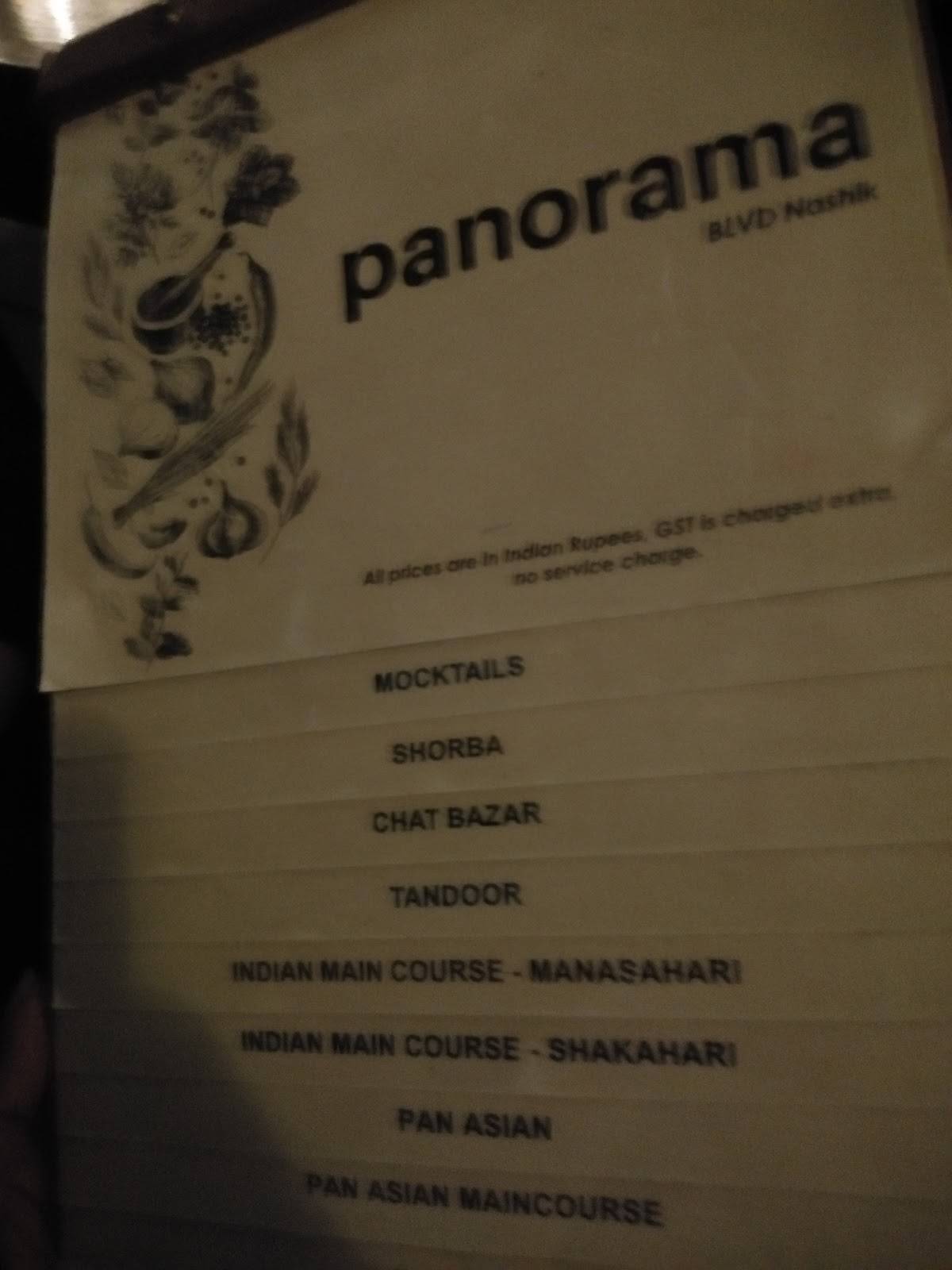Panorama at BLVD Nashik menu