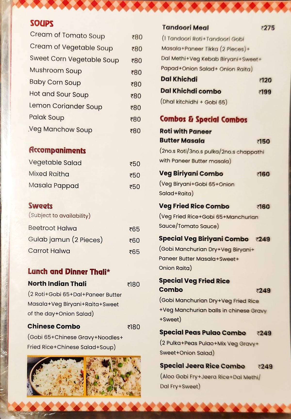 Navrang Restaurant menu