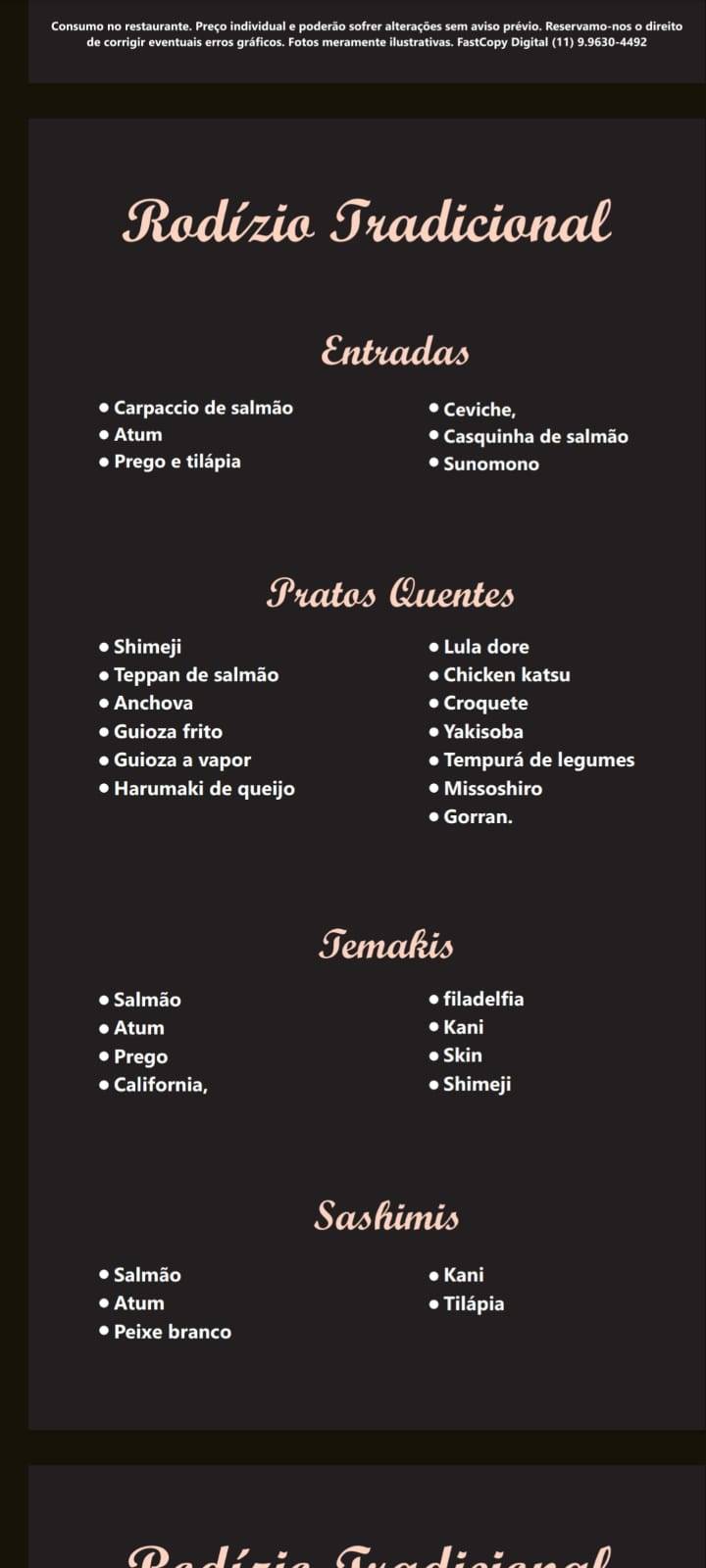 Nawaki Sushi - Ipiranga cardápio