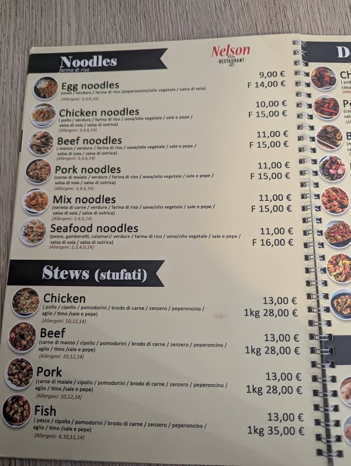 Menu di Nelson Pub & Restaurant 