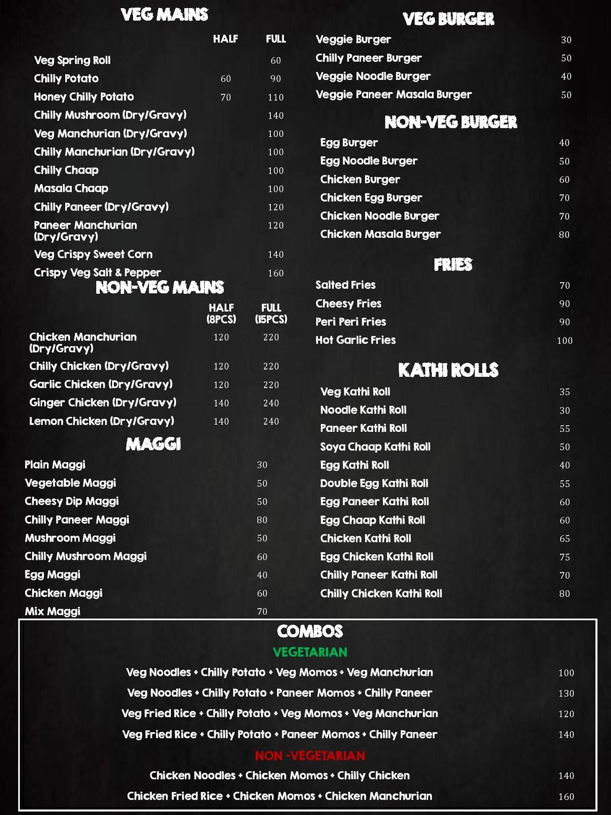 Arora Fast Food menu