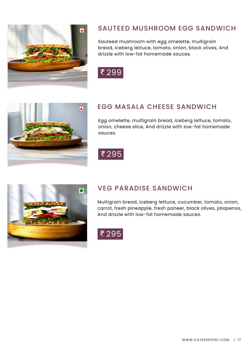 Caterspoint Vasant Kunj menu
