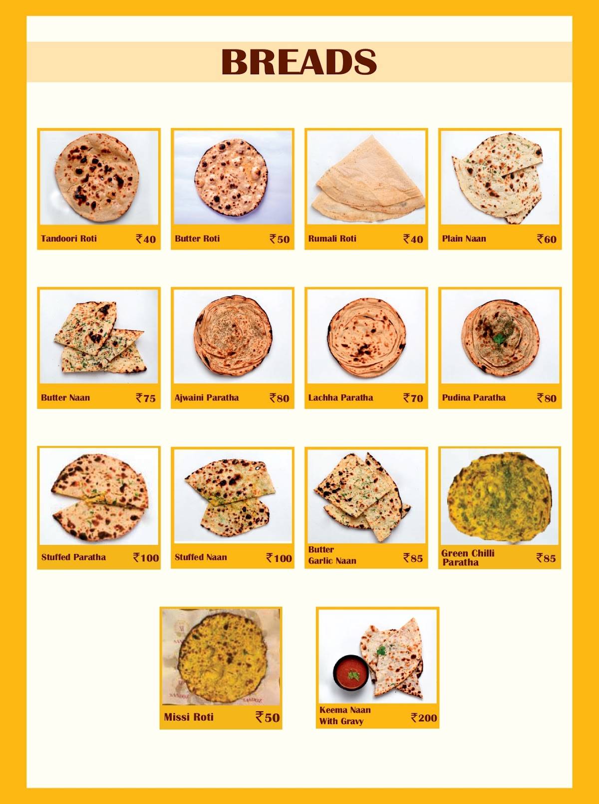 Sandoz Restaurant - Paschim Vihar menu