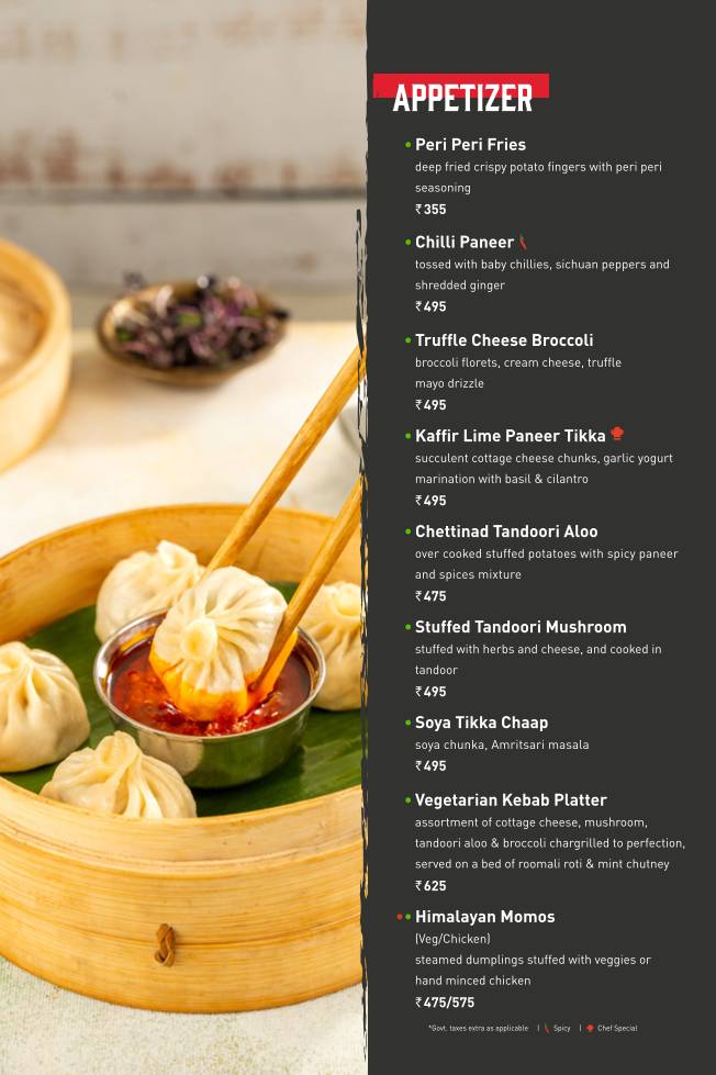 Sizzling Shack menu