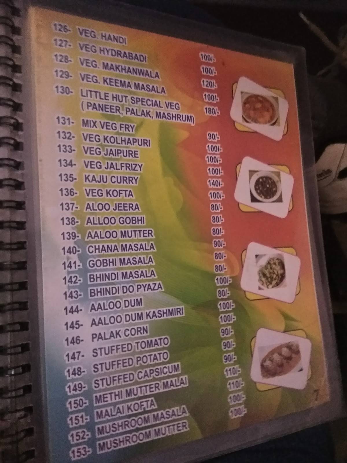 New Little Hut Restaurant menu