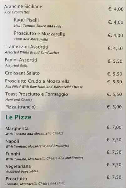 Menu de Caffe Niagara