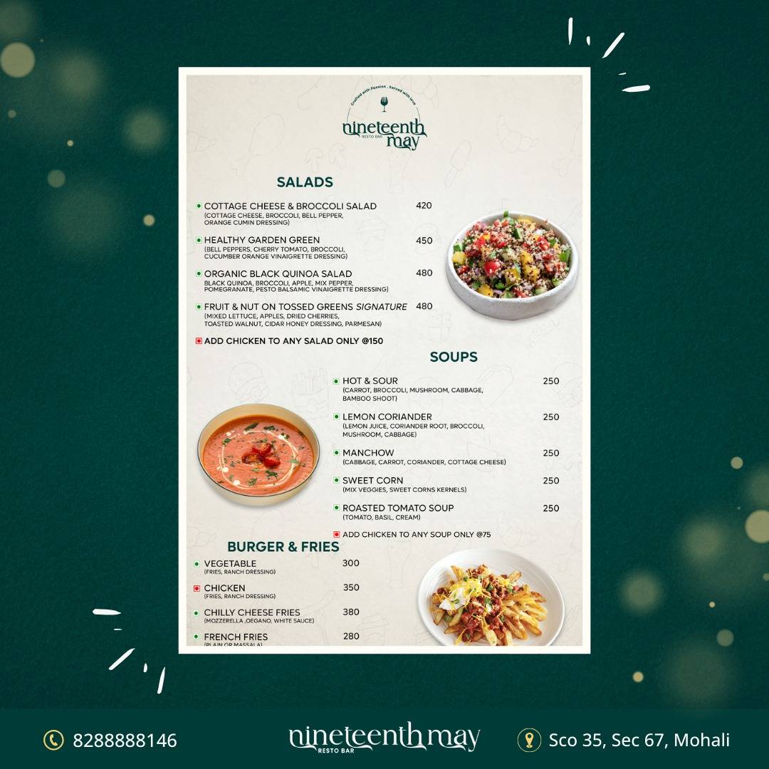 Nineteenth May Resto-Bar Catering Services menu