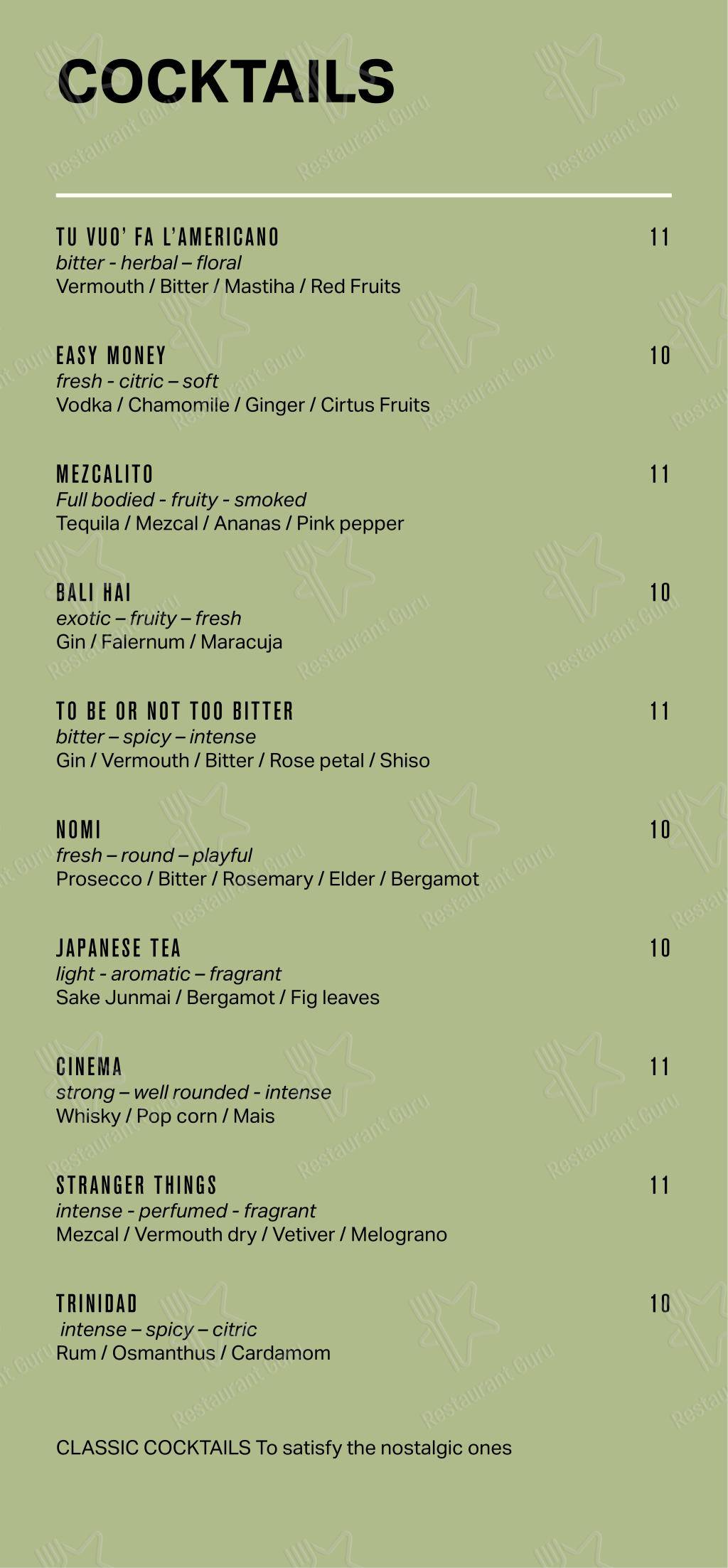 Menu bar per NoMi al DuoMo in Rimini