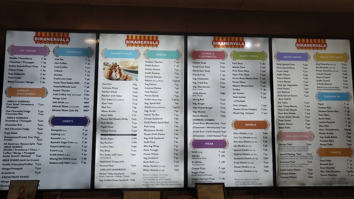 Bikanervala Sector 62 Noida menu
