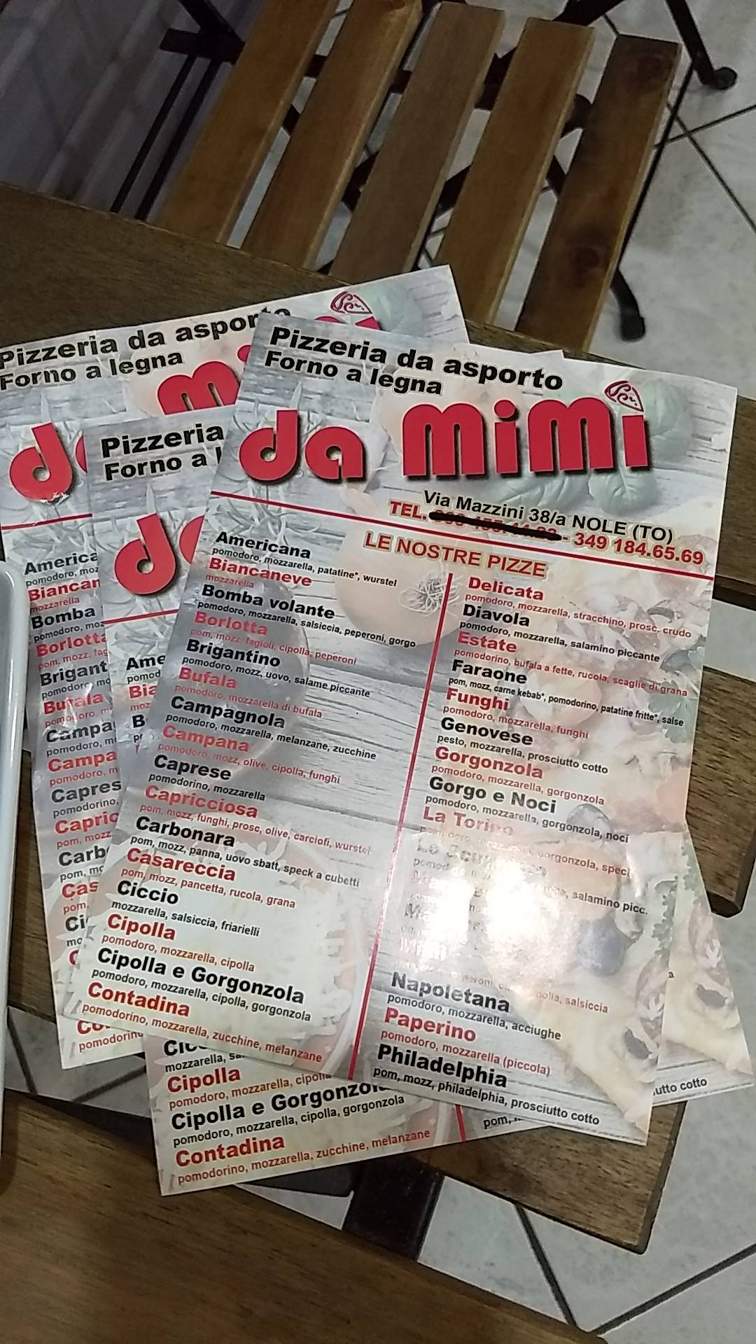Menu di Da Mimì 