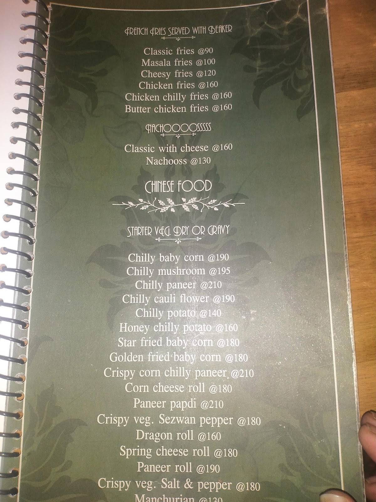 Nomads cafe menu