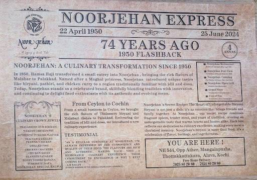 Noorjehan Multi-Cuisine Restaurant (Since 1950) menu