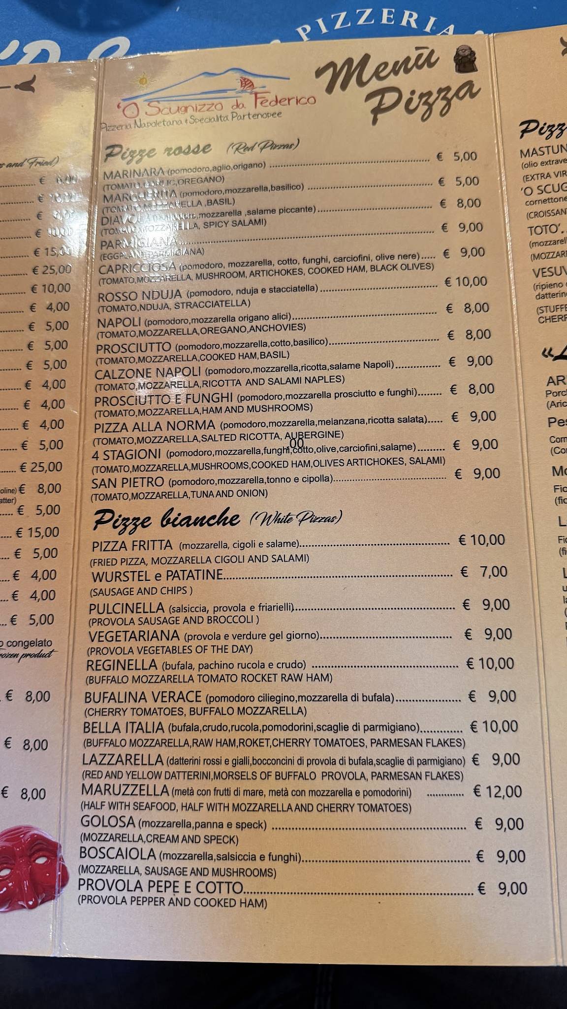 Menu di 'O Scugnizzo da Federico 