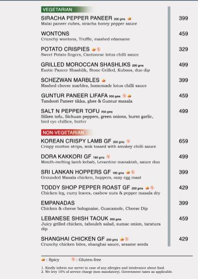 OCEAN'S 11 menu