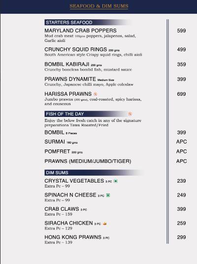 OCEAN'S 11 menu