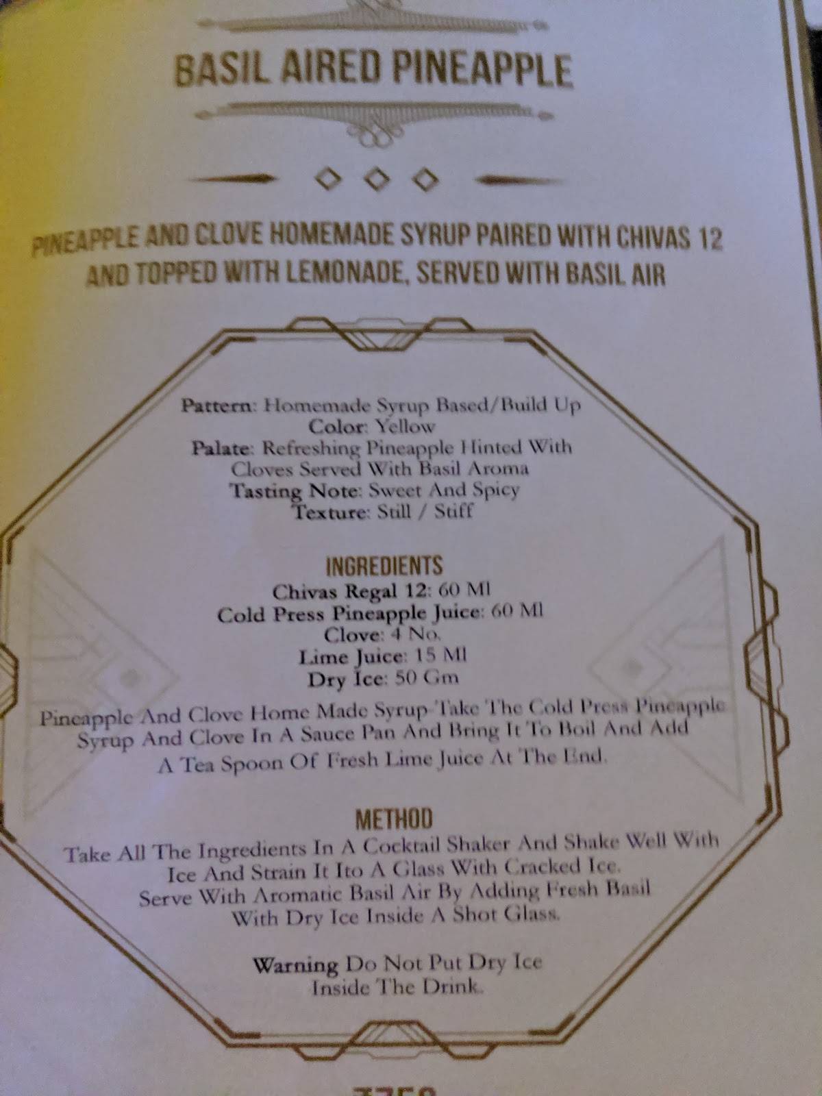 OVER THE MOON menu