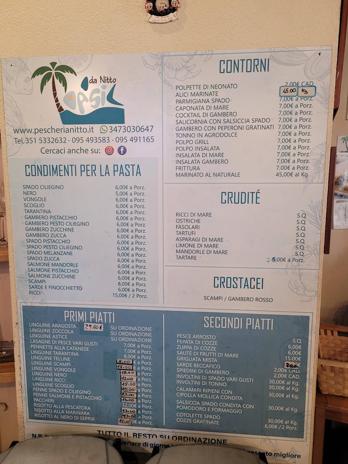 oasis frutti di mare da nitto