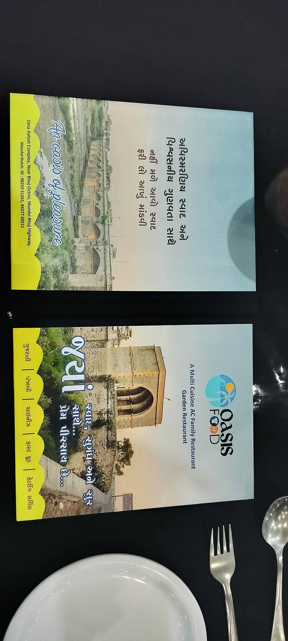 Oasis food menu
