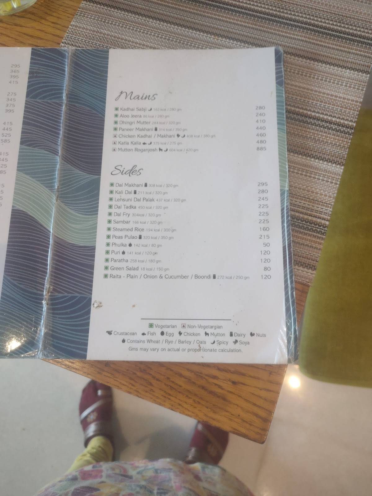 Oceanic menu