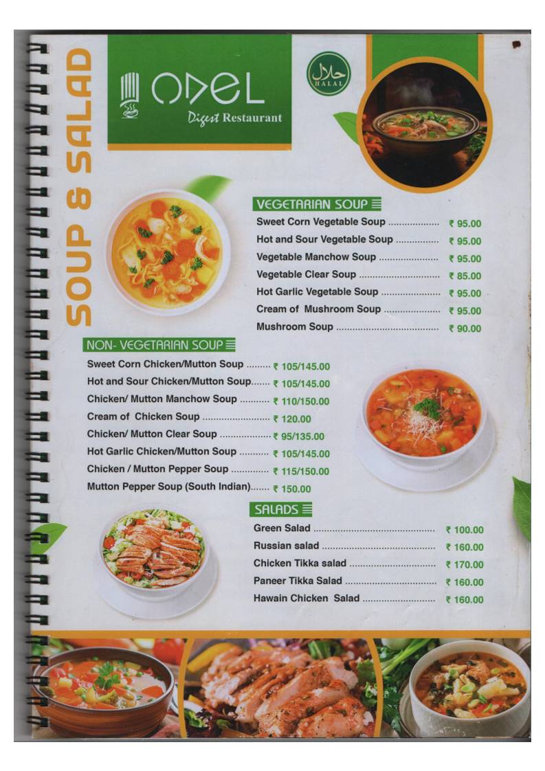 Odel digest Restaurant Nagercoil menu