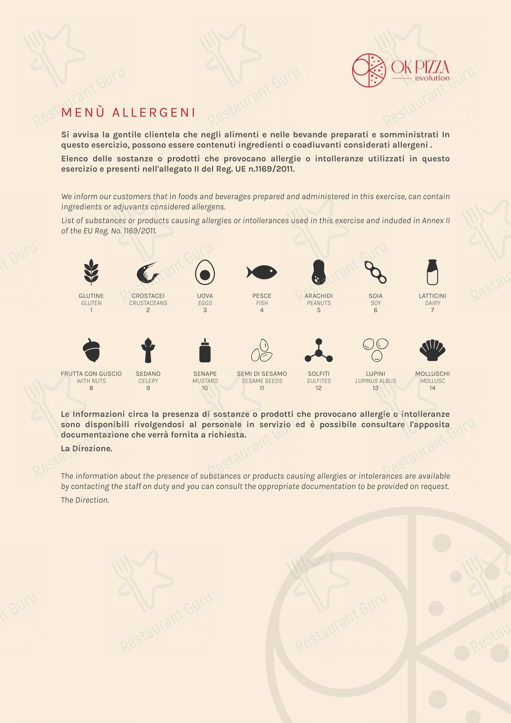 Ok Pizza Evolution - Ristorante Pizzeria in Alghero - Menu