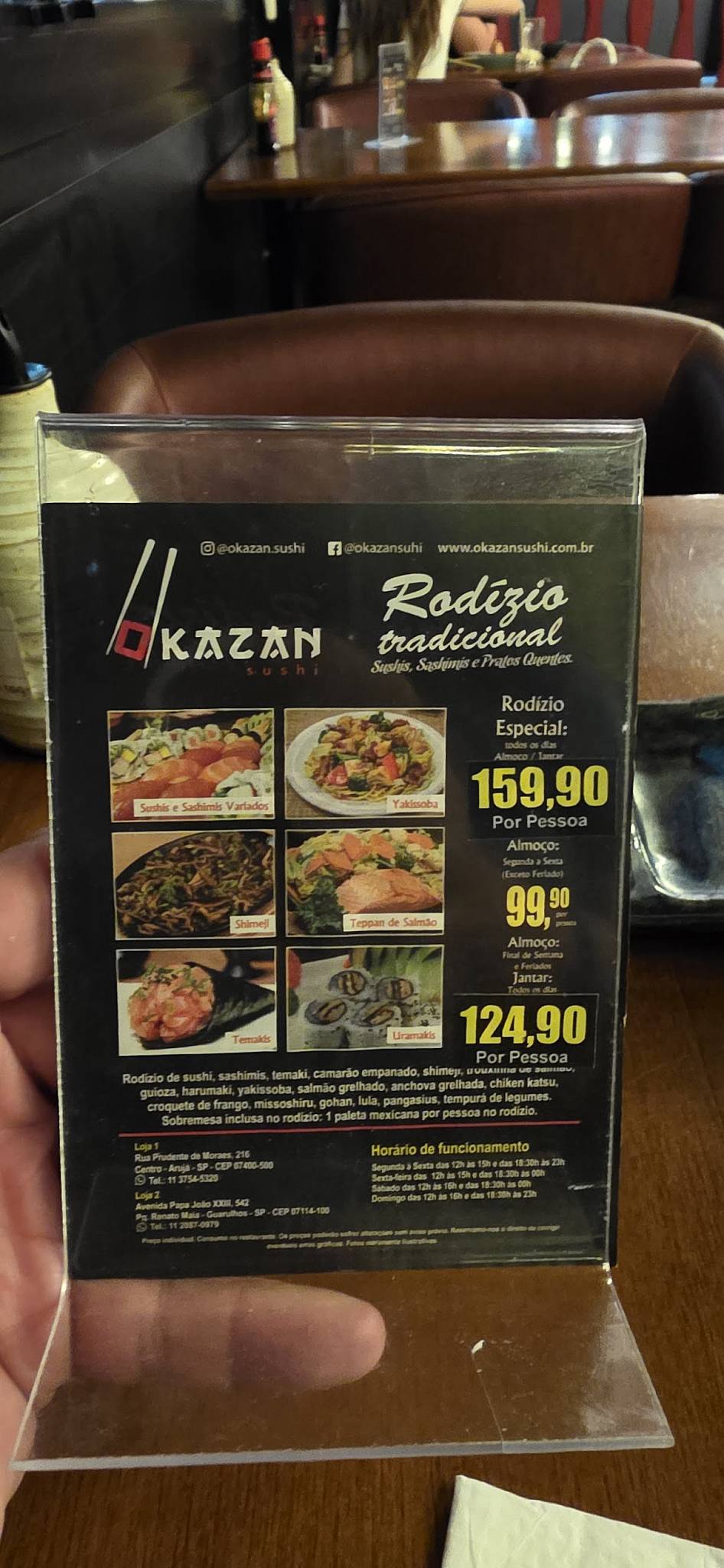 Okazan Sushi cardápio