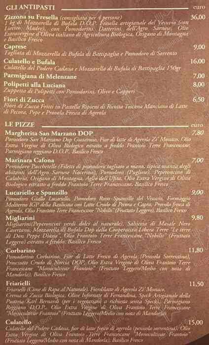 Menu di Olio a Crudo 