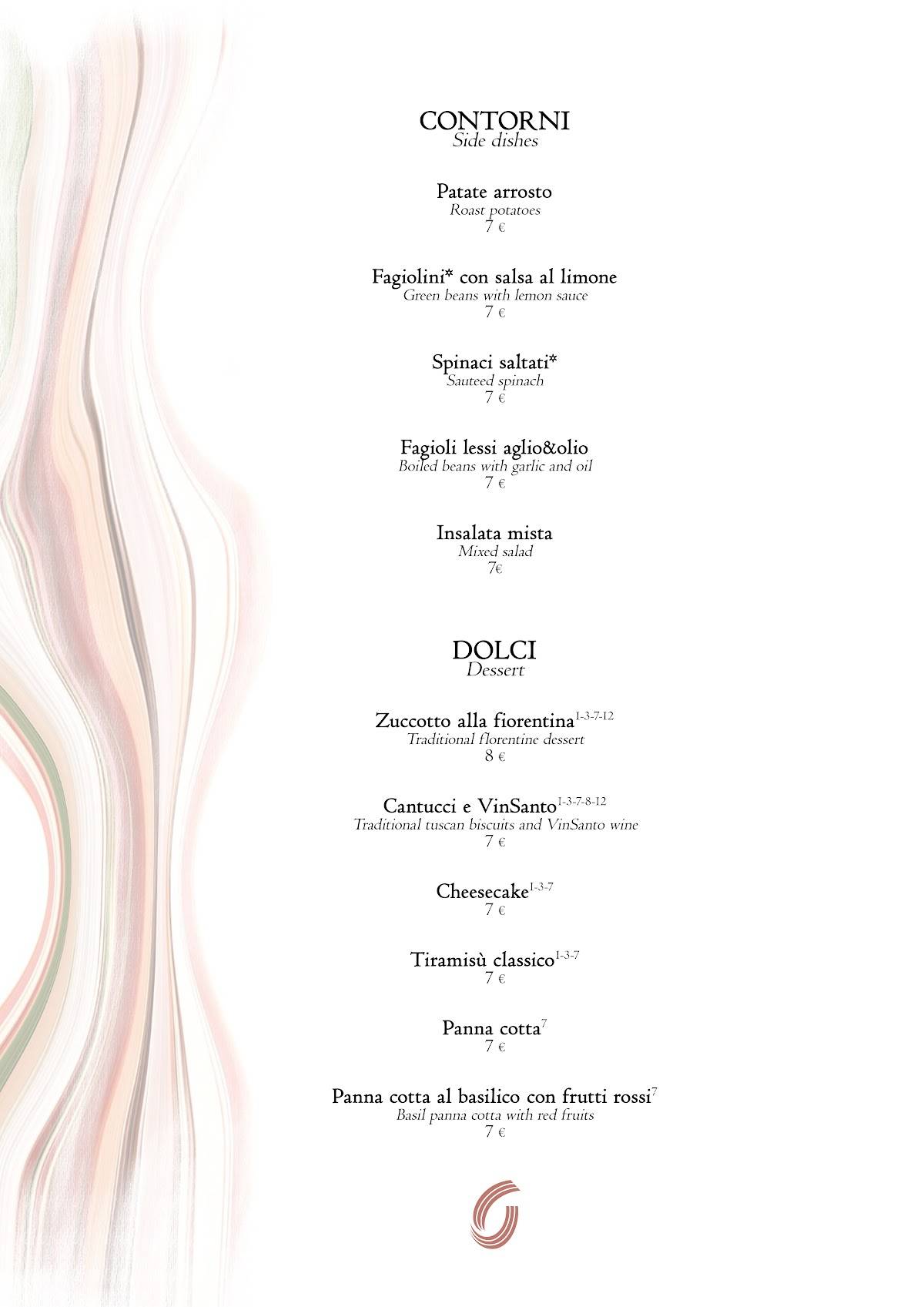 Menu di Oltrarno Ristorante Toscano 