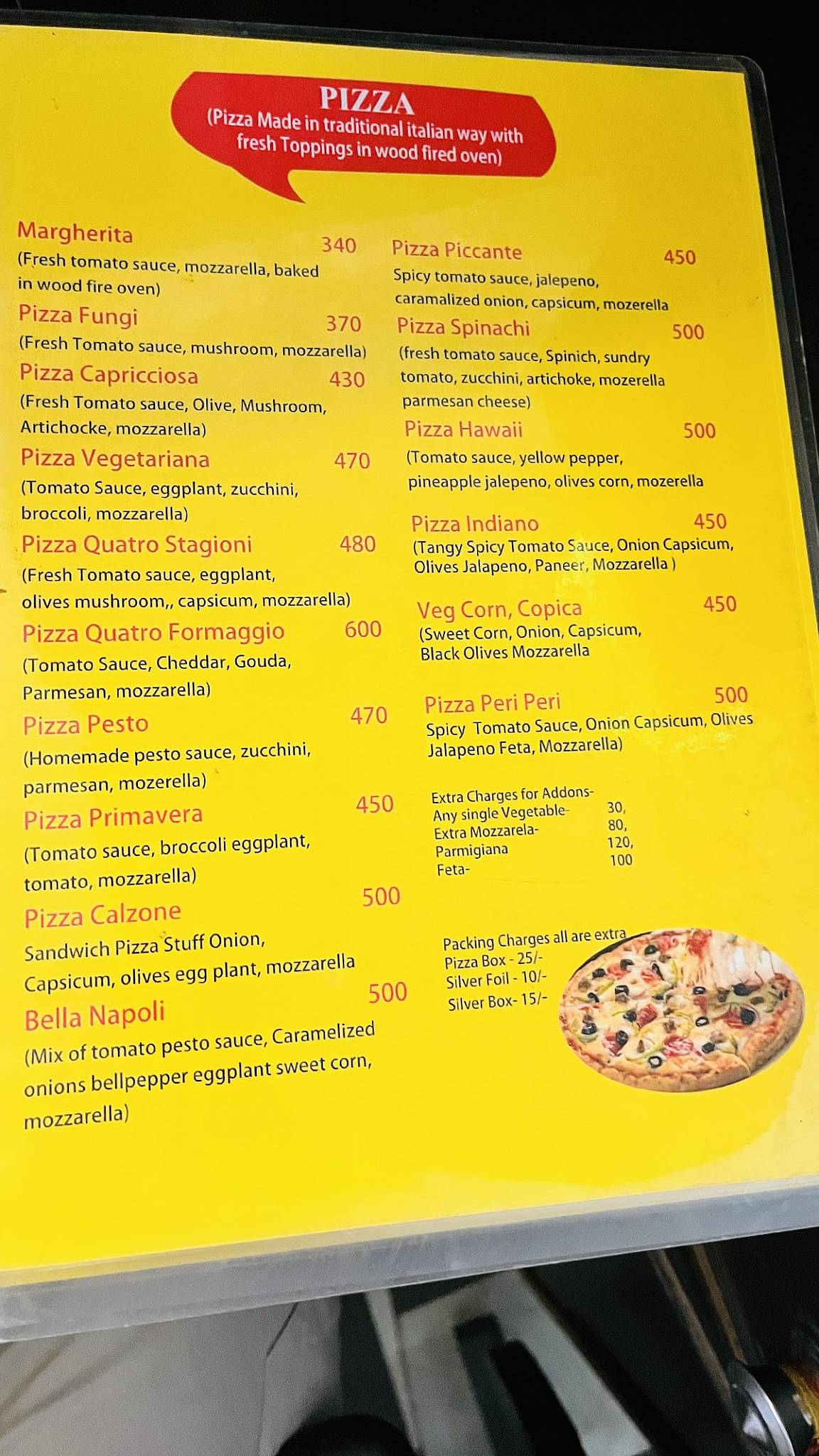 Om Shiva Garden Restaurant Best Pizza Best Italian Food Best Israeli food menu