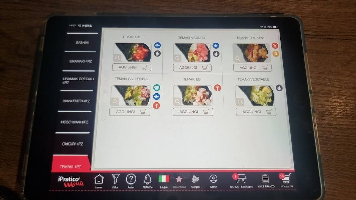 Menu di One Sushi • Fuorigrotta 