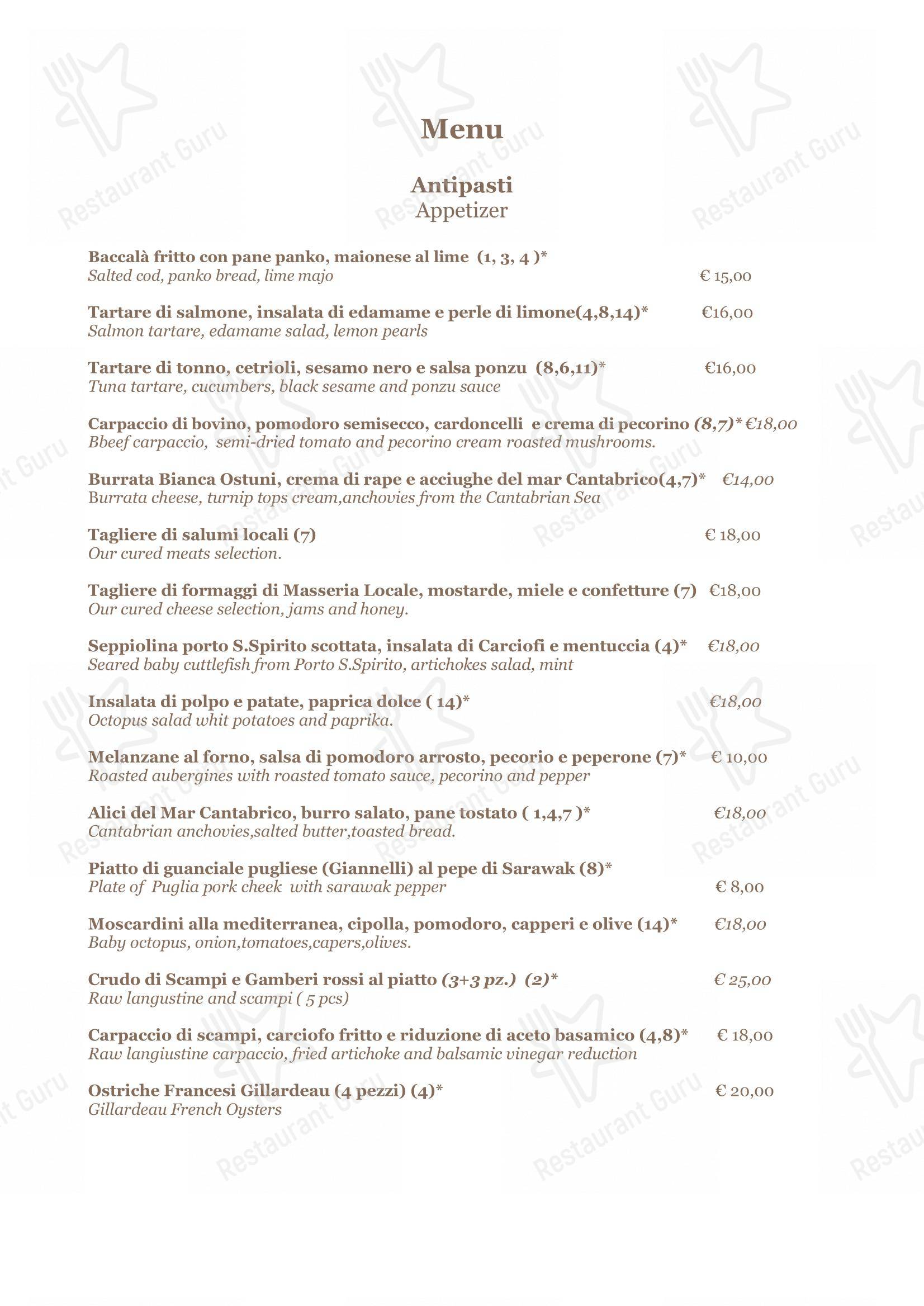 Operaprima - Ristorante Pizzeria in Ostuni - Menu bar