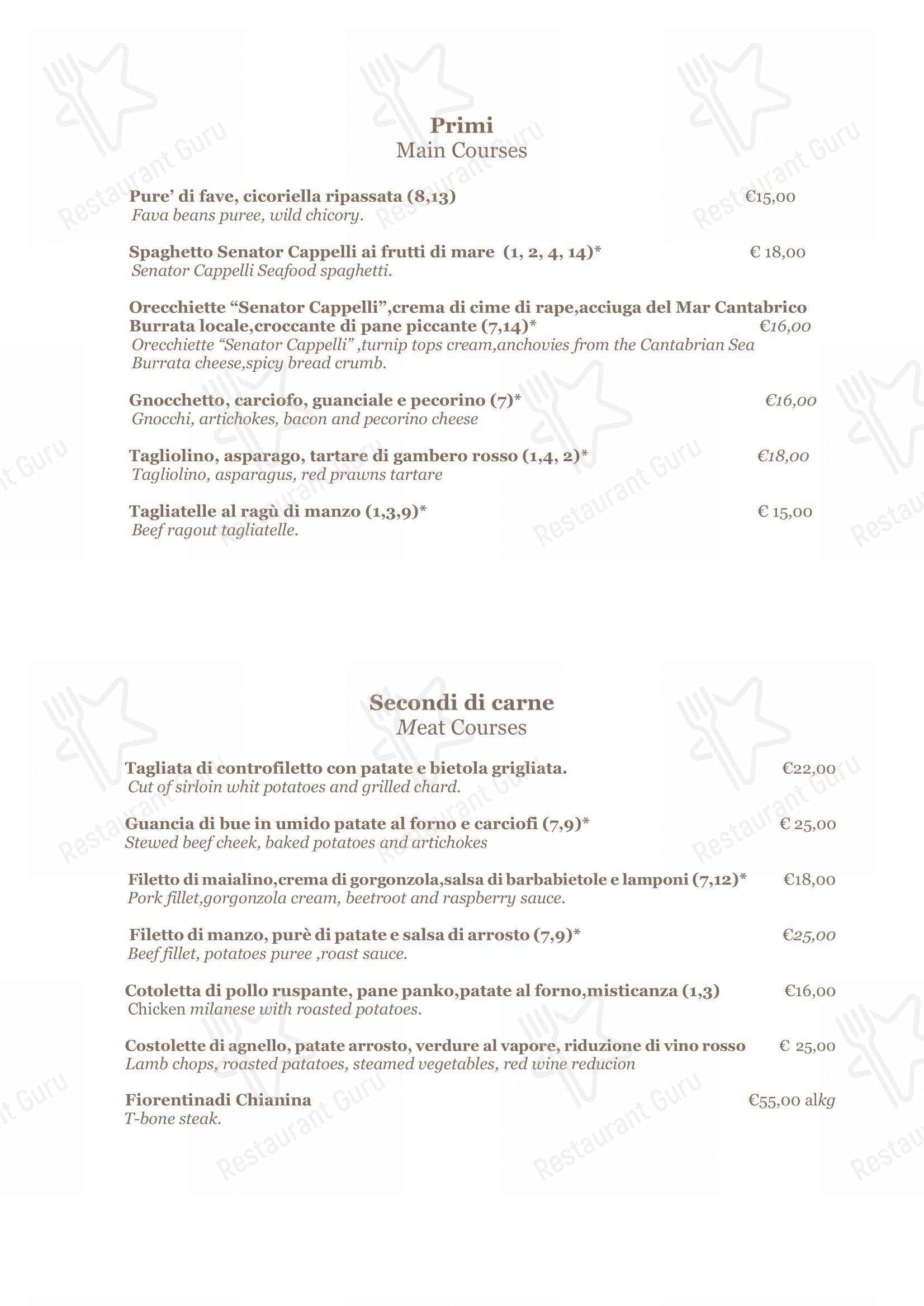 Menu bar per Operaprima - Ristorante Pizzeria ristorante