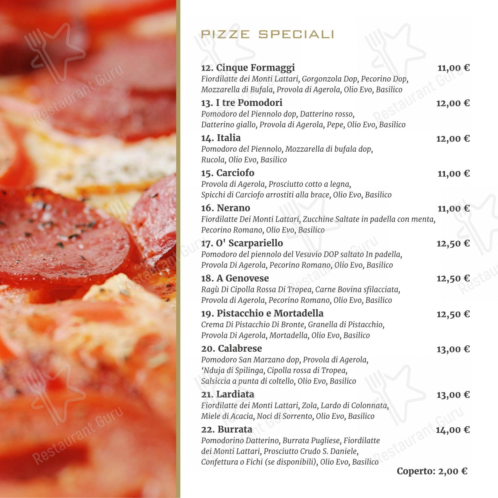 Menu di Operazione San Gennaro - Menu