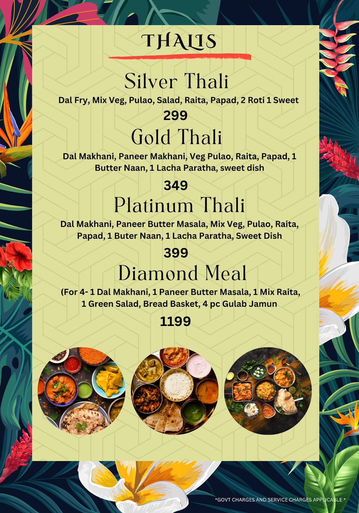 Ora Lounge menu