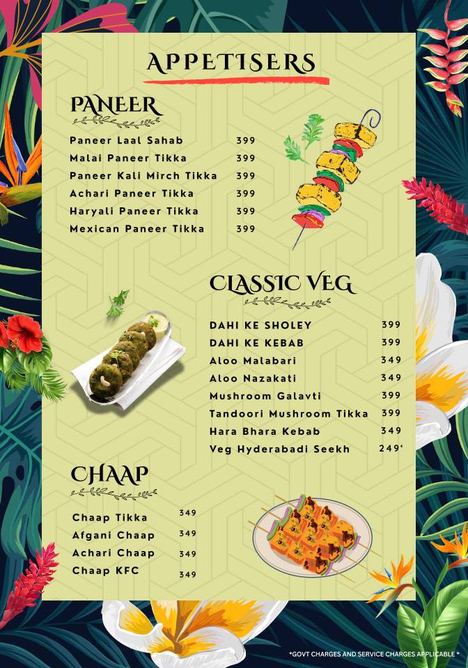 Ora Lounge menu