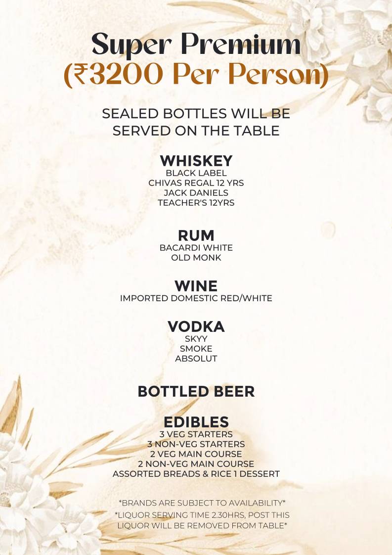 Oscar Luxe Club Air Bar - Noida Sector 38 menu